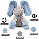 Kyle Peek A Boo Elephant Toy, Interactive Singing Stuffed Elephant Plush With Moving Ears, Musical Stuffed Animal For Babies And Toddlers, Adorable Baby Toy