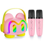 Mini Karaoke Machine With 2 Wireless Microphones For Kids, Portable Karaoke Machine For Kids, Kids Karaoke Machine Toys For Girls Boys Gifts For Home Parties Birthday (Pink)