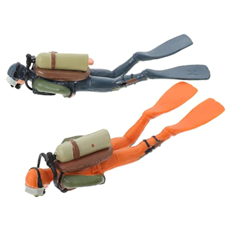 Diver With Hose Toy Squid Fish Tank Action Figure Divers: 2Pcs Scale Model Sea Animals Scuba Diver Toy Swimmers Diver Figures (As Shown 1 (Mini Diver 2Pcs))