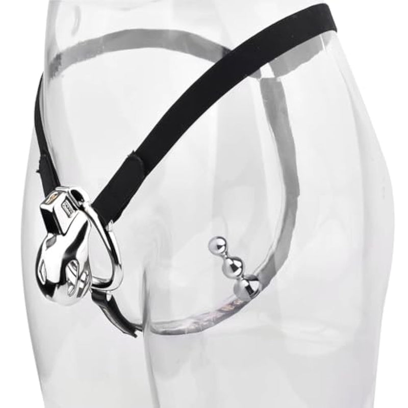 Stainless Steel Chastity Cage Chastity Belt Cock Cage With Anal Plug Sex Toy Penis Cage Chastity Devices Lock Design Bdsm Toys For Couples Sex (Silver,45Mm)
