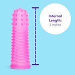 Pink & Purple Textured Finger Sleeves Stimulators - Pvc - Pack Of 2