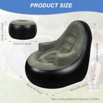 Thickened Inflatable Couch With Armrest?Ottoman, Blow Up Lounger Chair,Folding Air Chair For Adults,Inflatable Lazy Sofa Perfect For Rooms, Camping Or Home(Without Pump,Black)