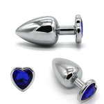 Butt Plugs Metal Anal Sex Toy, Deep Blue Gem Adult Sex Toy (Large)