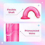 Pink Dildo 7Inch Portable Soft Realistic Dildo, Anal Dildo With Strong Suction Cup, Silicone Dildo, Soft Material Adult Sex Toys (Pink)