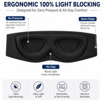 Sleep Mask for Side Sleepers, Machine Washable Eye Mask, Black