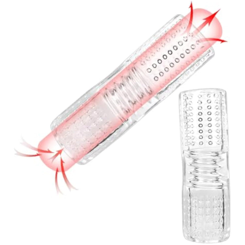 Male Masturbator Penis Pump Male Sex Toy, Transparent Penis Sleeve Pocket Pussy Stroker Penis Ring With 3D Vagina Texture, Manual Sucking Masturbation Penis Extender Enlargement Adult Sex Toys For Men