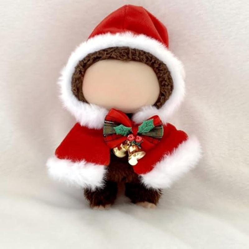 17Cm Doll Clothes Set(No Doll), Hat & Overalls Set For 17Cm Labubu Suit, Cute Cloth For Dress Up Unique Style Dolls Outfit Stylish Clothes For Labubu (Christmas Red Cloak)