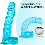 10.2'' Realistic Big Thick Dildo Sex Toys, Anal Dildos With Strong Suction Cup For Hands-Free Play, G Spot Stimulator With Balls Lifelike Fake Penis For Sex Toys 4Couples Men & Women(Blue)