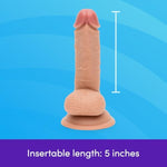 Lifelike Lover Realistic Dildo - 6 Inch Suction Cup Dildo Gifts For Women - Beginner Friendly With Flexible Shaft And Balls - Harness Compatible Strap On - Adult Sex Toy - Flesh Tan