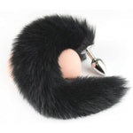 Butt Plug Tail Anal Sex Toys, Anal Butt Plug Artificial Fiber Fur Tail Toys Stainless Steel But Plug Butt Toys Sex Toys For Women Cosplay Adult Sex Toys For Women (Black)