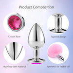 Anal Plug Sex Toys Games For Women,4 Pcs Stainless Steel Butt Plug Fox Tail Butt Plugs Trainer Silicone Anal Plugs For Adult Sex Toy For Couple Anal Training Set