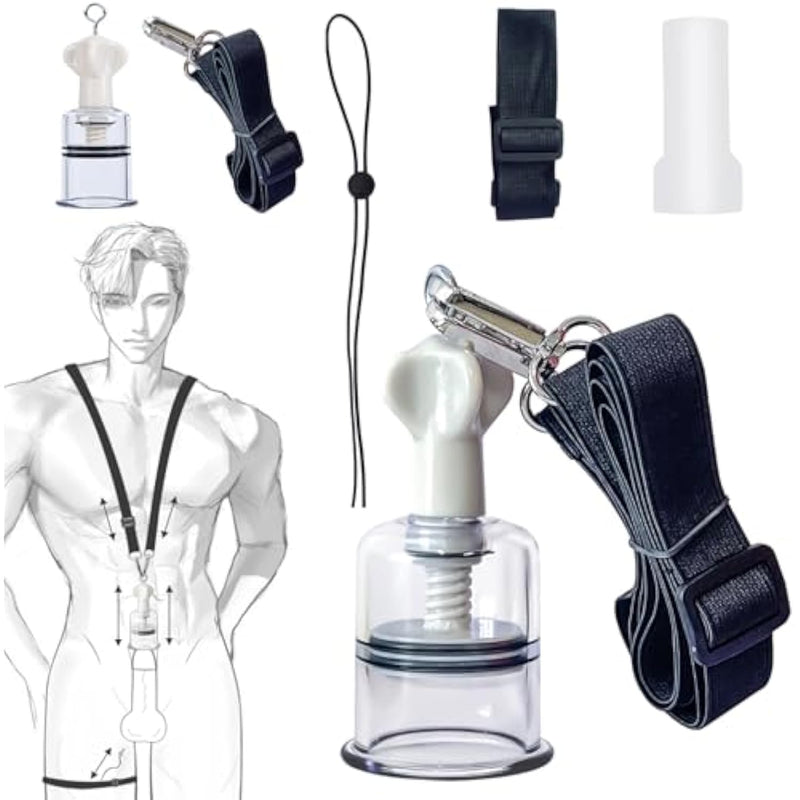 Penis Extender Stretcher Kit For Men - Wearable 3In1 Penis Cock Training Stretching Set With Silicone Sleeve Pump And Neck & Leg Straps | Adult Sex Toys For Male Penis Enlarger And Erection Exercise