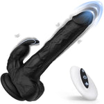 Black Thrusting Dildo Vibrator Sex Toys For Women, Realistic Dildos For G Spot Anal Stimulation With 10 Thrusting And Vibration Modes, Remote Control Vibrator With Cup Suction Dildos Adult Toy