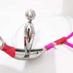 Female Stainless Steel Adjustable Chastity Belt Invisible Panties Device Lockable Underwear Bondage Briefs Bondage Devices Bdsm Adult Sex Toys (Only One Vaginal Plug, B)