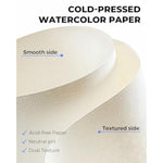9 x 12 Watercolor Paper Pad, 20 Sheets, 140 lb 300 GSM Cold Press Paper