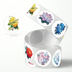 500 Pcs Watercolor Floral Stickers, 1 Inch Round Labels for Crafts & Gift Wrapping