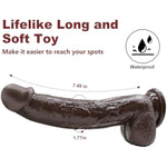 9.25 Inch Realistic Dildo Adult Sex Toys For Women Men, Lifelike G Spot Clitoral Black Huge Dildo With Strong Suction Cup For Hands-Free Play, Flexible Bbc Anal Toys For Lesbian Strap-On Play (Brown)