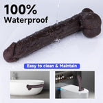 12" Big Black Huge Thrusting Moving Dildo Vibrator, Thick Bbc Heated Xl Large Dildo With Suction Cup, Soft Real Liquid Silicone Dildos With 7 Thrust 10 Vibrations, Adult Sex Toys Machine For Women Men