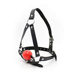 Silicone Ball Gag Open Mouth Gag Headwear Bdsm Bondage Blindfold Harness Restraints Sex Toy ? (B)