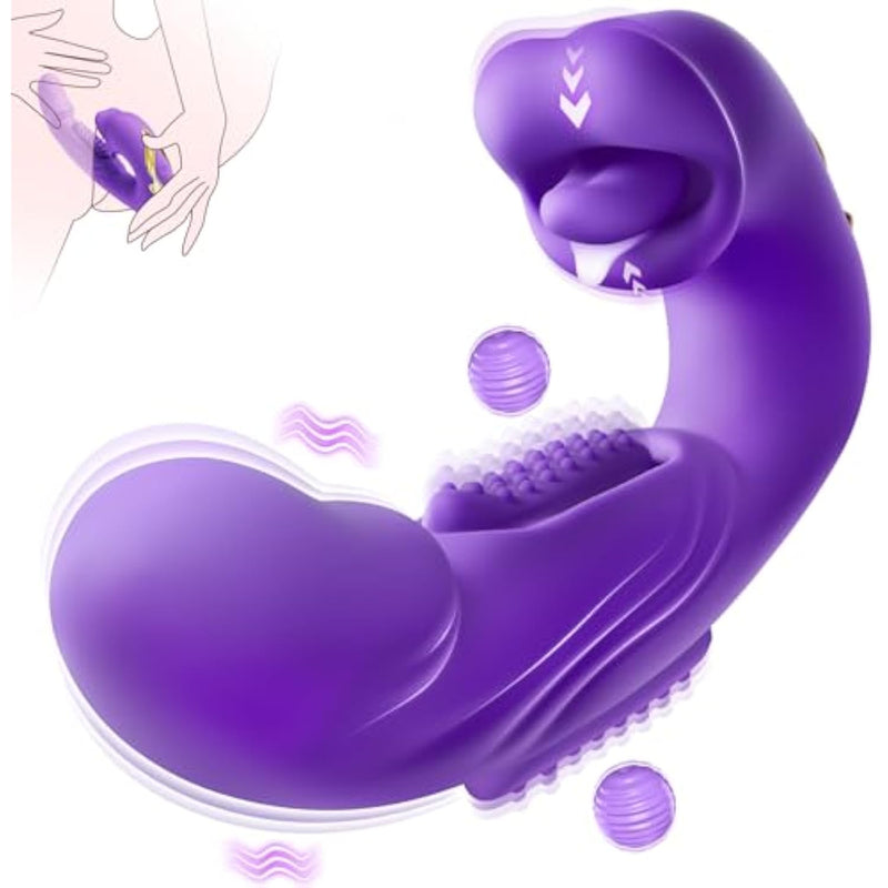 Vibrator Adult Sex Toys For Women – 4-In-1 Rose Sex Toy Thrusting Vibrators Dildo With 5 Licking Clitoral & 7 Flapping Modes, Clit Sucker, Tongue G-Spot Stimulator For Female Pleasure & Couple Games