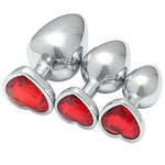 Luxury 3-Piece Metal Anal Butt Plug Set with Heart Design
