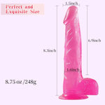 Strap On Dildo With Harness, 8.3 Inch Realistic Wearable Dildo Body-Safe Material Strong Suction Cup, Anal Vagina G Spot Sex Stimulation Adult Sex Toys For Women Lesbian Men Couple Beginner