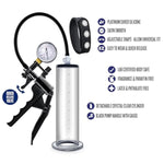 Blush Sex Toys- Male Performance Enhancement Vx8 Penis Pump 9.5" Cylinder, Silicone Strap, Gauge & Trigger Handle - Quick-Release Valve - Nterchange Compatible Pro-Grade Cock Size Extender Men Sex Toy