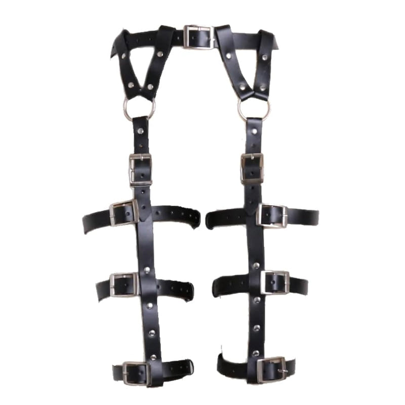 Sex Bondage Bdsm Kit Leather Thigh Sling Behind Back Handcuffs Open Legs Bed For Sex Bed Tie Down Straps Sm Slave Fetish Adult Sex Toys,Split Legs With Sailor