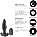 Carl Jr Remote Control Vibrating Rimming Anal Plug, Spinning Beads For Oral Like Stimulation, 10 Function Vibrating Butt Plug, Waterproof Silicone, Usb Rechargeable, Adult Toy For Men Women