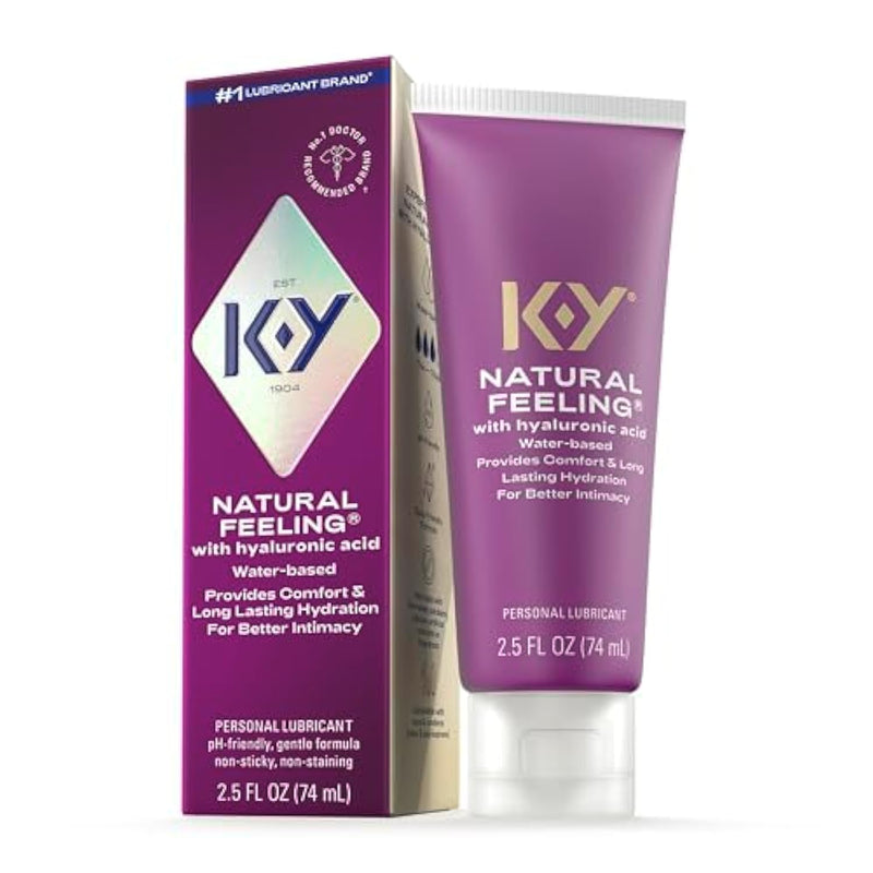 Natural Feeling With Hyaluronic Acid, Water Based Lube For Sex, Sex Toy & Anal Lube, Non-Sticky & Ph-Friendly Personal Lubricant, Condom-Friendly, Travel Size, 2.5 Fl Oz