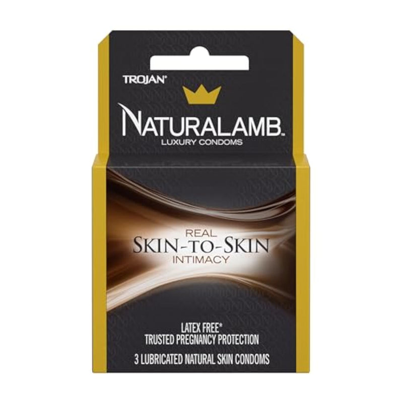 Trojan NaturaLamb Latex Free Luxury Lubricated Condoms, 3 Count