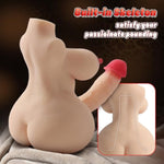 3.75Lbs Small Shemale Sex Doll Male Masturbator,4 En 1 Mini Trans Sex Torso With Realistic Soft Bendable Dildo,Big Breast,Pussy And Anal, Trans Sex Toys Pocket Pussys For Masturbation (White)