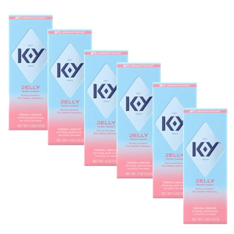 Jelly Classic Water-Based Body Friendly Formula 4 Fl Oz. Personal Lubricant For Wetter Sex For Men, Women And Couples & Safe To Use With Latex Condoms (6 Pack)