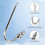 Anal Hook, Metal Fetish Bondage Hook With 3 Balls Steel Anal Rope Hook Bondage Sex Games Unisex Fetish Sex Toy For Couple Lovers