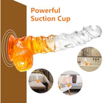 8 Inch Large Clear Realistic Dildo Sex Toys For Vaginal G Spot Stimulation,Flexible Soft Jelly Penis Dong Cock Butt Plug Anal Trainer,Female Masturbators With Suction Cup For Women Men Couple Pleasure