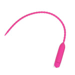 Silicone Vibrating Urethral Penis Plug Ten Frequency Threaded Urethral Sound Vibrator Masturbation Device(F,Pink)