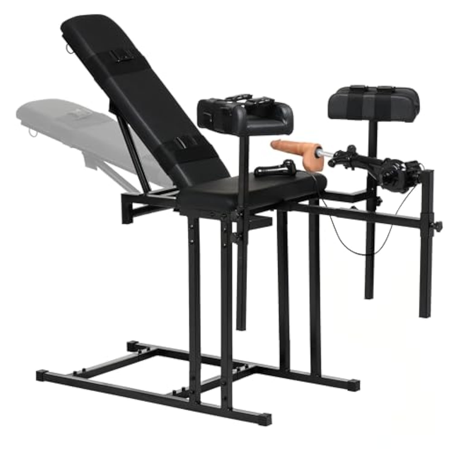 Ultimate Fully Adjustable Obedience Chair With Sex Machine  Thrusting Dildo  For Men, Women & Couples | Durable Frame, D-Rings & Quick Release Straps |  4-Piece Bondage Set  Black  BlessMyBucket