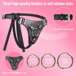Strap On Dildo - Adult Sex Toys This Strap On Dildo Harness Is A Pure Pu Adjustable Leather Belt With Three Metal O-Rings To Adapt To Various Sizes Suitable For Couples, Lesbians, Gays Or Other(Black)