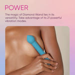 Diamond Wand Vibrator For Women - Flexible, Textured Adult Toy G Spot Vibrator With 21 Modes - Waterproof, Whisper Quiet, Silky Soft Silicone Adult Sex Toys For Women (Turquoise)
