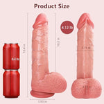 2.75" Diameter Huge Dildo, 13.4 Inch Big Dildo Dual Density Silicone Long Dildos With Suction Cup, Realistic Dildos For G Spot And Anal Play, Thick Penis Sex Toys For Women Men Couples