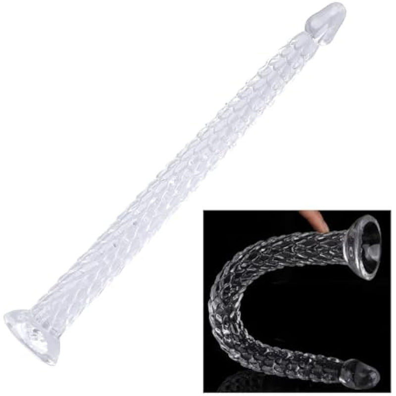 15.94In Super Long Anal Plug Anal Sex Toys, Transparent Butt Plug Anal Dildo With Dragon Scales, Silicone Anal Toys For Prostate Massager, Suction Dildo Anal Dilator Sex Games Male Sex Toy For Couples