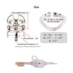 Male Spiked Chastity Device Stainless Steel Cock Cage Penis Ring Virginity Lock Chastity Belt K1355 (55Mm/ Xl Size)