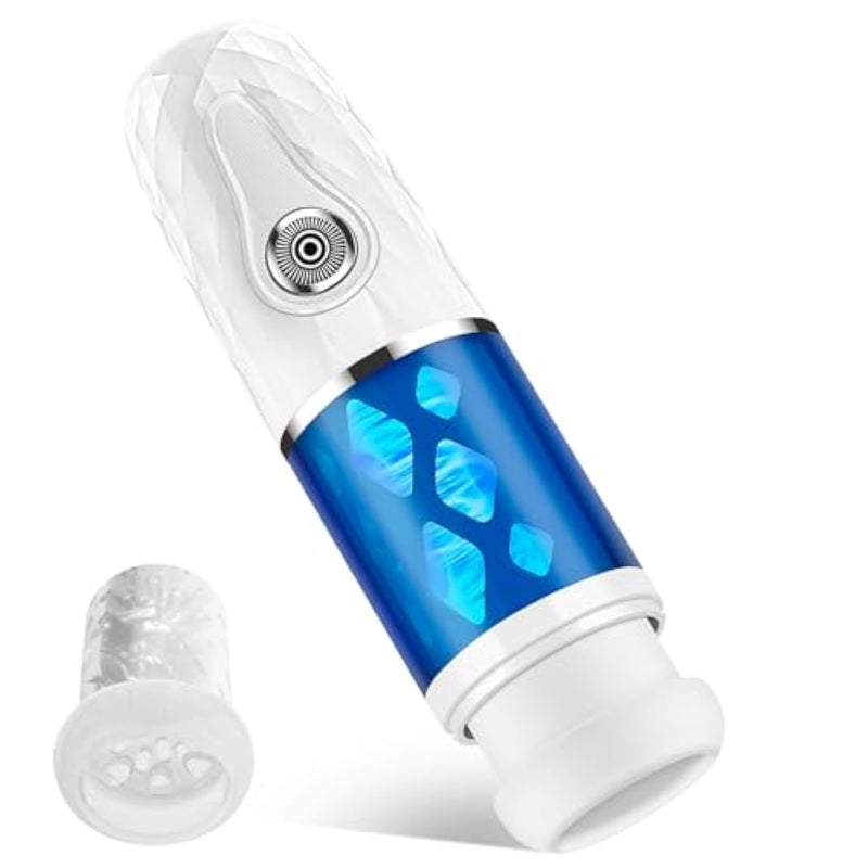 Automatic Male Masturbator Toys For Men, Double Action Masturbator Stroking Toy With 10 Thrusting & Roating Modes For Penis Stimulation,Male Pocket Pussy Realistic Stroker Adult Oral Sex Machine