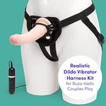 Lifelike Lover Ultra Vibrating Dildo Harness Kit - 7 Inch With Suction Cup - Wired Remote Control Vibrator For Women - Realistic Dildo Adult Sex Toy - 10 Vibration Functions