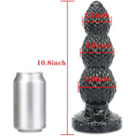 Anal Bead Butt Plug Trainer, Dragon Scale Anus Bead Butt Plug With Three Gradual Large Bead, Anal Dildo Prostate Vaginal Massage Anal Dilator With Strong Suction Cup For Male Female (L)