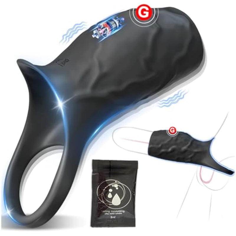 Vibrating Penis Sleeve Cock Ring, Couples Adult Sex Toys For Men Women, Pleasure Penis Ring Vibrator Penis Extender For Penis Testicles G Spot Stimulation, Male Couple Sex Toy Erection Sex