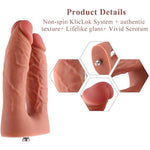 6.5" Double Penetrator Silicone Dildo For Premium For Sex Machine With Kliclok System, 5.5" Insertable Length, Vaginal And Anal Pleasure Toy - Amazing Series