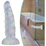 Anal Plug Butt Plug With Strong Suction Cup Luminous Liquid Silicone Dildo Masturbator G-Spot Anal Clitoris Vaginal Stimulator Sex Toy Dildo Prostate Massager For Men Women Couple Play (L)
