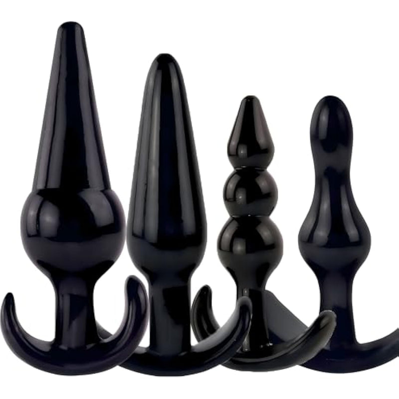 4Pcs Silicone Anal Butt Plug Set, Silicone Butt Plugs Sex Toy Anal Training Kit- G Spot Anal Sex Adult Toy For Premium Training Sets, Sex Toys For Couples (Back, A1)
