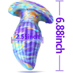 Anal Plug Butt Plug With Safe T-Shaped Base Mixed-Color Silicone Prostate Massager Dilator Sex Toy For Women Men Masturbation (L)